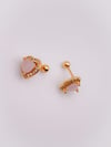 Cerrrahi Çelik Piercing ( Pirsing ) Pembe Taşlı Şık Kalpli Tragus Helix Piercing (1adet)