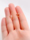 Cerrrahi Çelik Piercing ( Pirsing ) Pembe Taşlı X Tragus Helix Piercing (1adet)