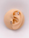 Cerrrahi Çelik Piercing ( Pirsing ) Tek Taşlı Çengelli İğne Tragus Helix Piercing (1adet)