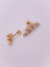 Cerrrahi Çelik Piercing ( Pirsing ) Üç İnce Taşlı Tragus Helix Piercing (1adet)