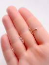 Cerrrahi Çelik Piercing ( Pirsing ) Üç İnce Taşlı Tragus Helix Piercing (1adet)