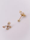 Cerrrahi Çelik Piercing ( Pirsing ) Zirkon Kelebek Tragus Helix Piercing (1adet)
