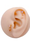 Cerrrahi Çelik Piercing ( Pirsing ) Zirkon Kalp Sallantılı Ay Tragus Helix Piercing (1adet