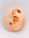 Cerrrahi Çelik Piercing ( Pirsing ) Zirkon Uğur Böceği Tragus Helix Piercing (1adet)
