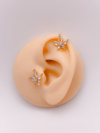 Cerrrahi Çelik Piercing ( Pirsing ) Zirkon X Yaprağı Figürlü Tragus Helix Piercing (1adet)