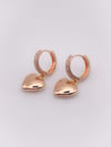 Özel Seri Küpe Bombeli Kalp Küpe Renk Rose Gold