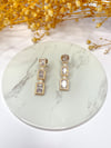 Özel Seri Sallantılı Taşlı Küpe Rose Gold