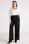 AADABB Örme Bele Oturan Ekru Tekli Büyük Beden Bluz