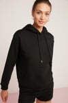 ABELİA Örme Relaxed Siyah Tekli Sweatshirt
