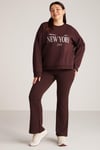 AİSHA Örme Relaxed Bordo Tekli Büyük Beden Pantolon