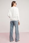 ALFREDA Örme Relaxed Beyaz Tekli Sweatshirt
