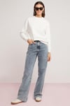ALFREDA Örme Relaxed Beyaz Tekli Sweatshirt