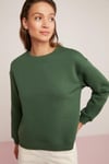 ALFREDA Örme Relaxed Yeşil Tekli Sweatshirt
