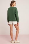 ALFREDA Örme Relaxed Yeşil Tekli Sweatshirt