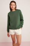 ALFREDA Örme Relaxed Yeşil Tekli Sweatshirt