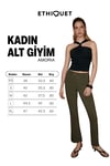 AMORIA Kadın Esnek Kumaşlı Vucuda Oturan Bengalin Kumaş Haki Pantolon