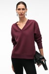 ARINEL Kadın V Yaka Regular Fit Bordo Sweatshirt