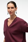 ARINEL Kadın V Yaka Regular Fit Bordo Sweatshirt
