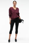 ARINEL Kadın V Yaka Regular Fit Bordo Sweatshirt