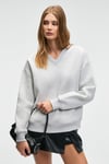 ARINEL Kadın V Yaka Regular Fit Grimelanj Sweatshirt