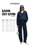 ARINEL Kadın V Yaka Regular Fit Lacivert Sweatshirt