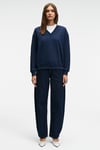 ARINEL Kadın V Yaka Regular Fit Lacivert Sweatshirt