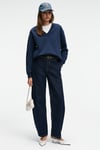 ARINEL Kadın V Yaka Regular Fit Lacivert Sweatshirt