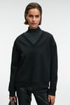 ARINEL Kadın V Yaka Regular Fit Siyah Sweatshirt