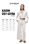ARUBA Kadın %100 Pamuk Uzun Kol Crop Beyaz Sweatshirt