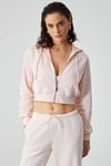 ARUBA Kadın %100 Pamuk Uzun Kol Crop Pembe Sweatshirt