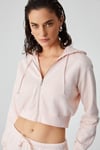 ARUBA Kadın %100 Pamuk Uzun Kol Crop Pembe Sweatshirt