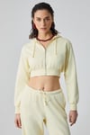 ARUBA Kadın %100 Pamuk Uzun Kol Crop Sarı Sweatshirt