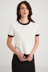 ASHLEY Örme Regular Ekru Tekli T-Shirt