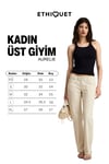 AURELIE Kadın Yumuşak Ve Esnek Kumaş Organik Pamuk U Yaka Siyah Atlet