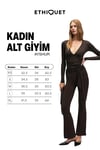 AYSHUR Kadın Esnek Kumaşlı Kemer Detaylı Geniş Paçalı Slim Fit Koyu Kahverengi Pantolon