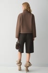 BELLAGIO Kadın Organik Pamuklı Kanguru Cepli Yakası Fermuarlı Kahverengi Sweatshirt