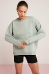 BRENDA Örme Relaxed Mint Yeşil Tekli Sweatshirt