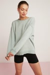 BRENDA Örme Relaxed Mint Yeşil Tekli Sweatshirt