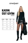 BUBILI Kadın Yumuşak Ve Esnek Kumaşlı Toka Detaylı Slim Fit Siyah Bluz