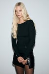 BUBILI Kadın Yumuşak Ve Esnek Kumaşlı Toka Detaylı Slim Fit Siyah Bluz