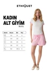 BUOL Kadın Lastikli Ve Bağcıklı Yüksek Bel Pamuklu Mini Pembe Şort