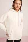 CARLY Örme Oversize Ekru Tekli Sweatshirt