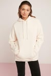 CARLY Örme Oversize Ekru Tekli Sweatshirt