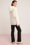 CARLY Örme Oversize Ekru Tekli Sweatshirt