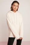 CARLY Örme Oversize Ekru Tekli Sweatshirt