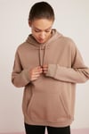 CARLY Örme Oversize Pembe Tekli Sweatshirt