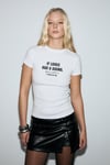 CASSELINA Kadın Yumuşak Ve Esnek Kumaşlı Baskı Detaylı Bisiklet Yakalı Beyaz T-Shirt