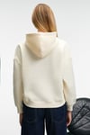 CLARIE Kadın Organik Pamuklu Oversize Kanguru Cepli Kapüşonlu Ekru Sweatshirt
