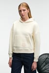 CLARIE Kadın Organik Pamuklu Oversize Kanguru Cepli Kapüşonlu Ekru Sweatshirt