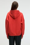 CLARIE Kadın Organik Pamuklu Oversize Kanguru Cepli Kapüşonlu Kırmızı Sweatshirt